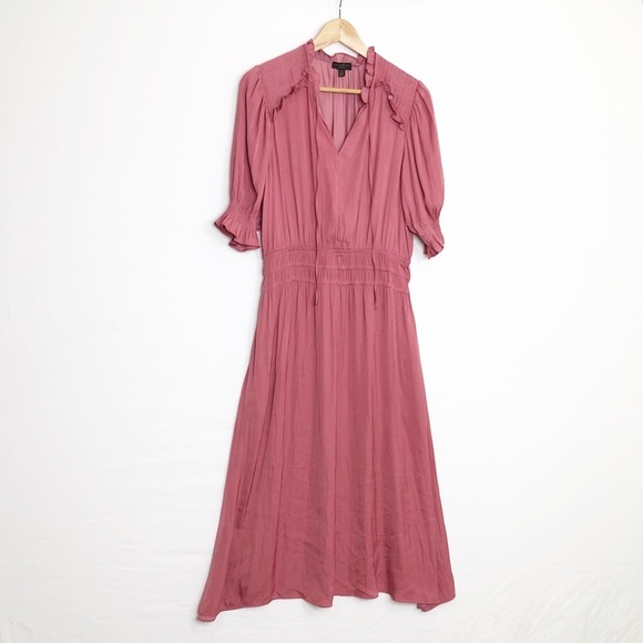 Anthropologie Current Air pink rose, Cape May, Waist mid dress - Picture 9 of 13